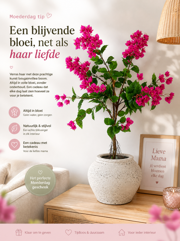 🌸 Kunst Bougainvillea Boom – Het perfecte Moederdaggeschenk
