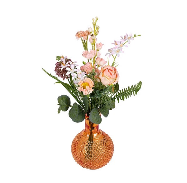 Vrolijke vaasjes met kleurige bloemen