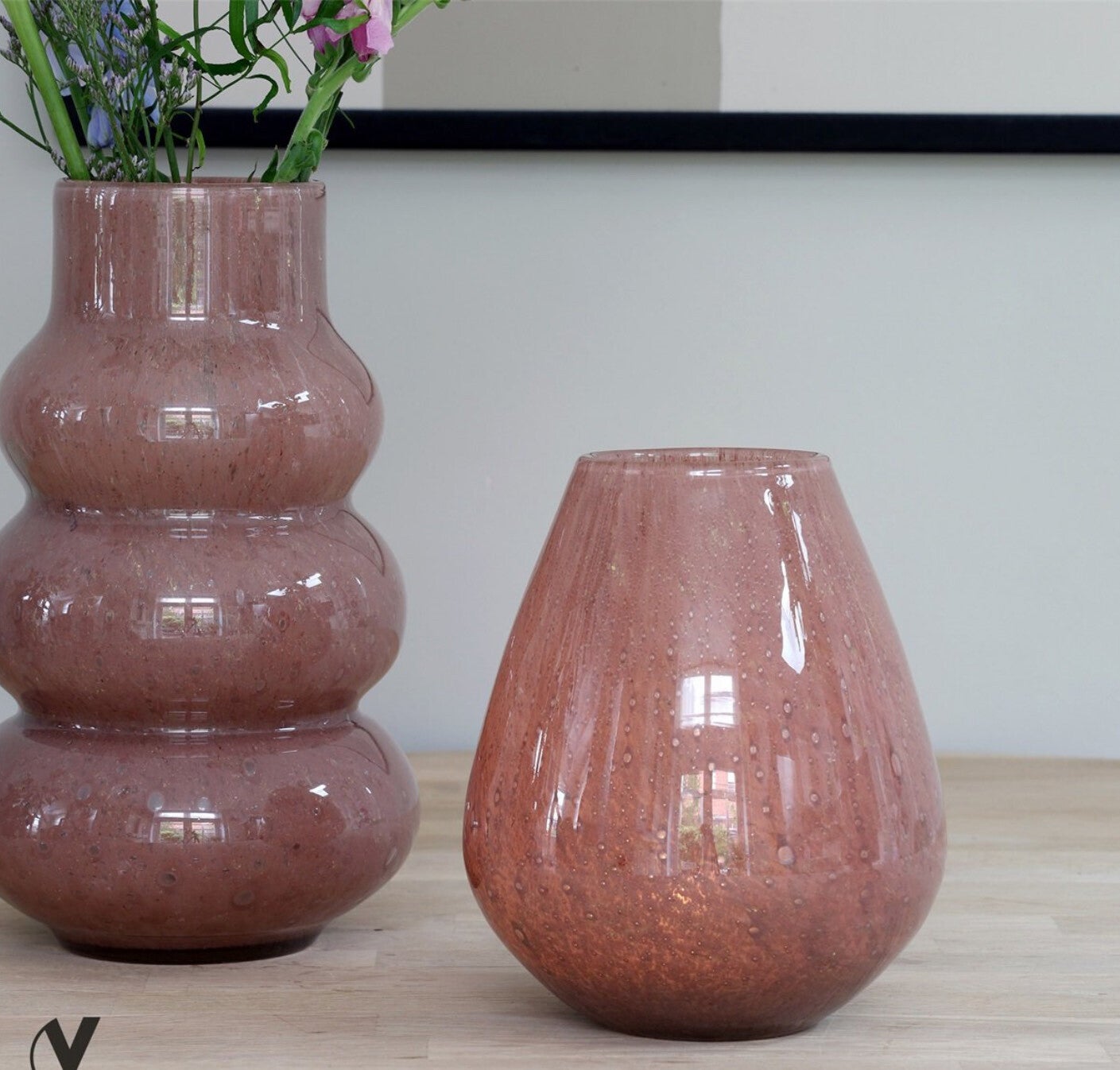 Vase the World - Vaas Riana shiny brown Ø18 x H20 cm