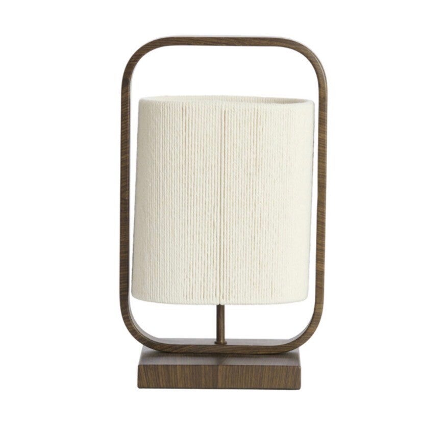 Light@Living Tafellamp “ LECCE “ Houtmotief incl. Kap. 22,5x15x37,5 cm