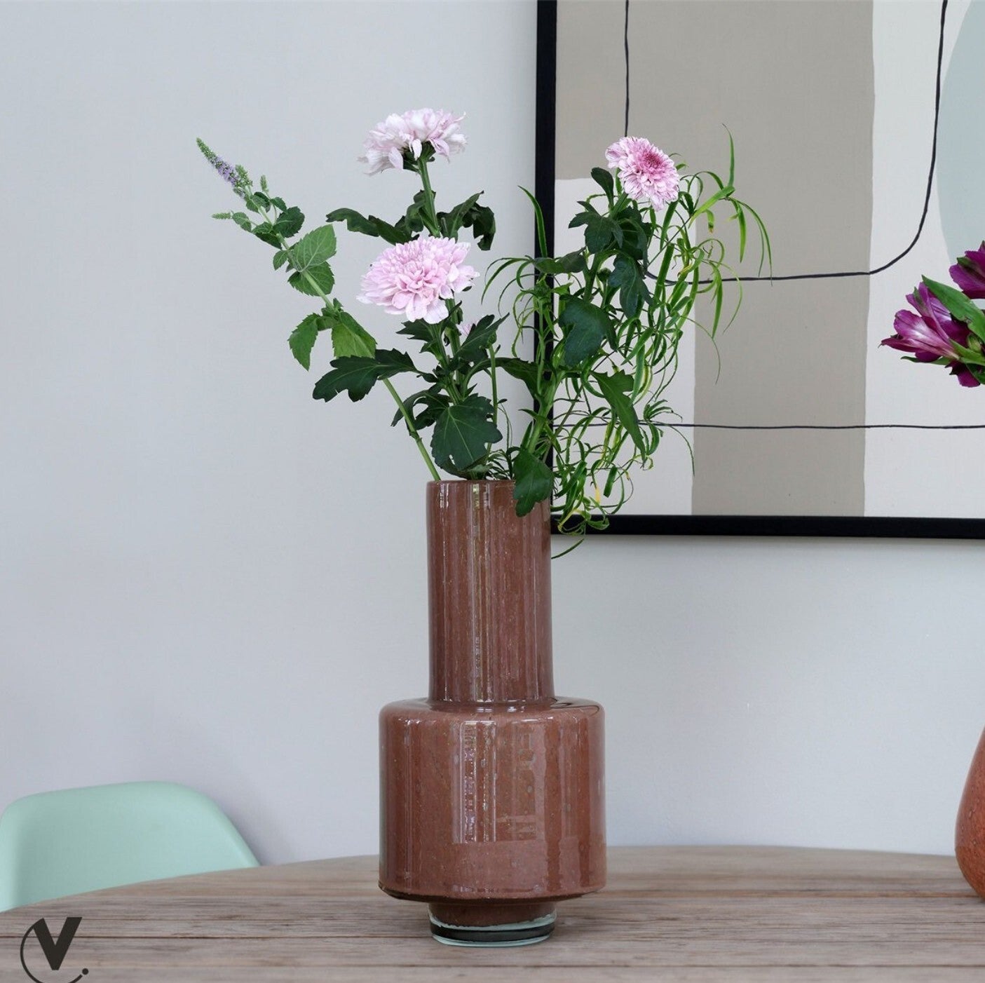 Vase the World - Vaas Volta shiny brown Ø19 x H36 cm