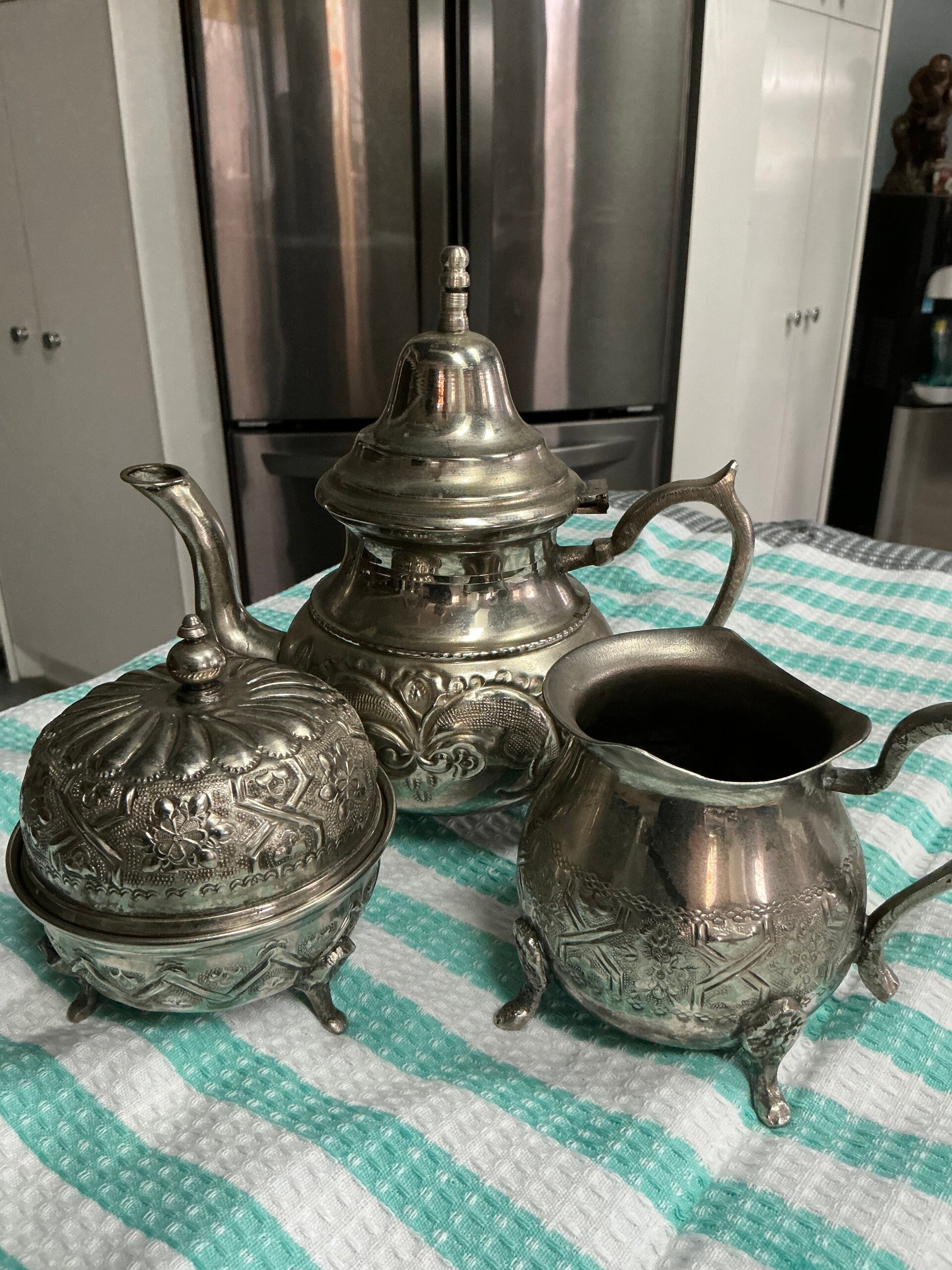 Ensemble théière marocaine vintage