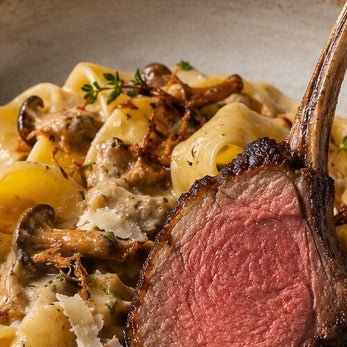 Pappardelle Forestière met hertenrack
