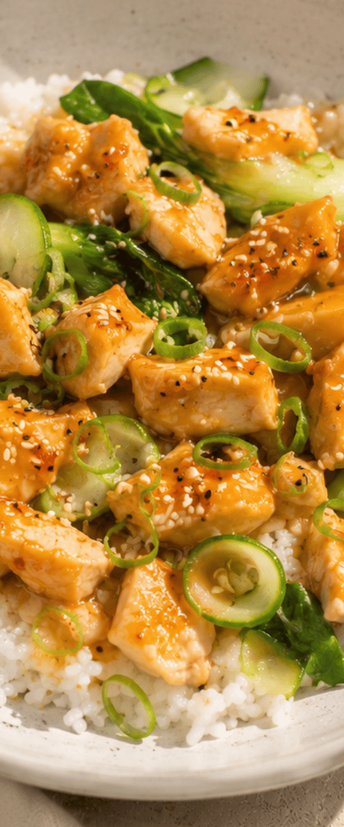 Sticky rice met MAQS kipstukjes en Orange Chili