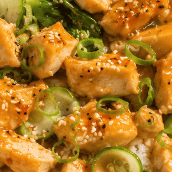 Sticky rice met MAQS kipstukjes en Orange Chili
