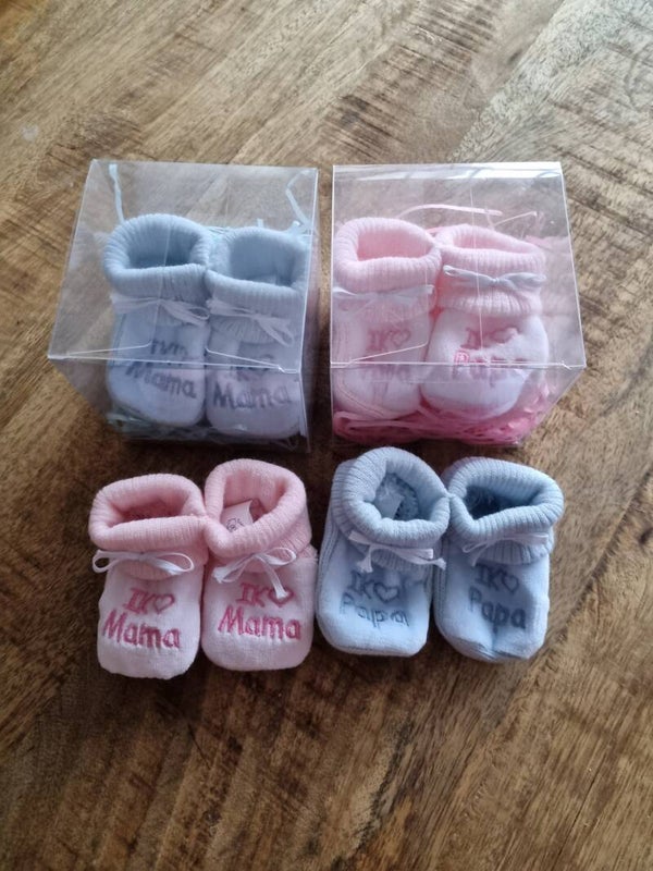 Baby slofjes ilove mama i love papa