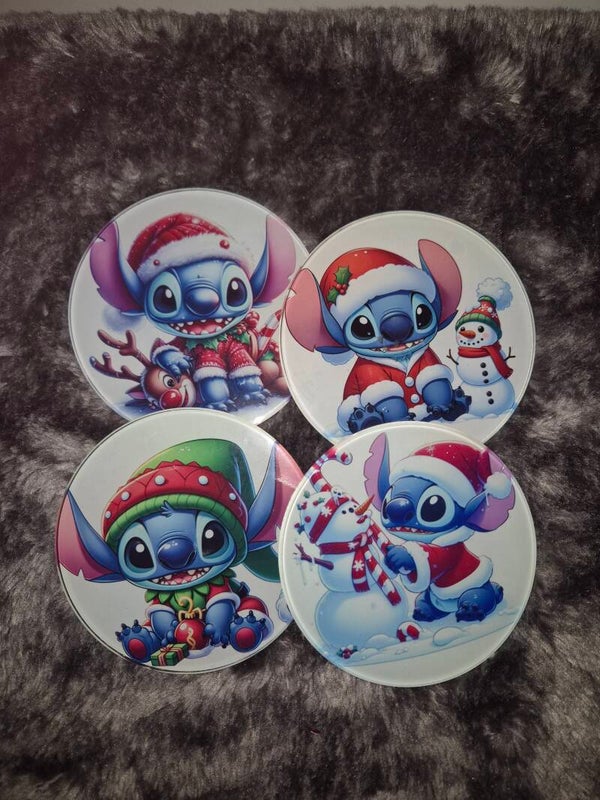 Glazen onderzetters stitch