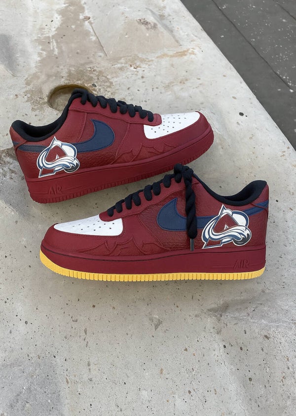 Colorado Avalanche Custom Leather Sneakers