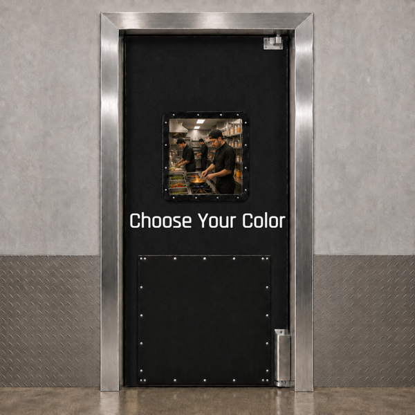 Ruff Tuff 2  (36" wide x 84" wide) Single Panel 1 1/8" Thick Door System with Black ABS Impact Panels