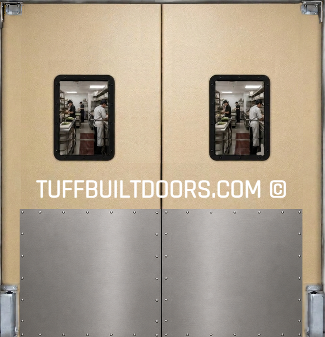 beige swing restaurant kitchen swing doors