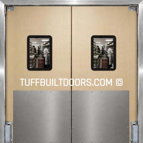 Ruff Tuff 2 SS Fully Loaded Double 36"w x 78"h with Door Panels , Stainless Steel Frame, Stainless Steel Impact Panels & Hardware Only - *Choose your Color Below