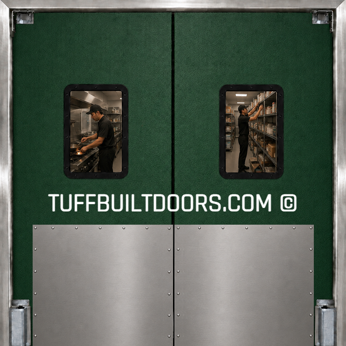 restaurant kitchen doors - green