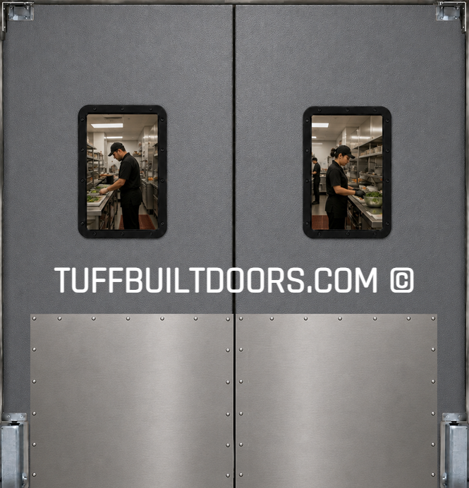 Grey Restaurant Kitchen Double Swing Doors