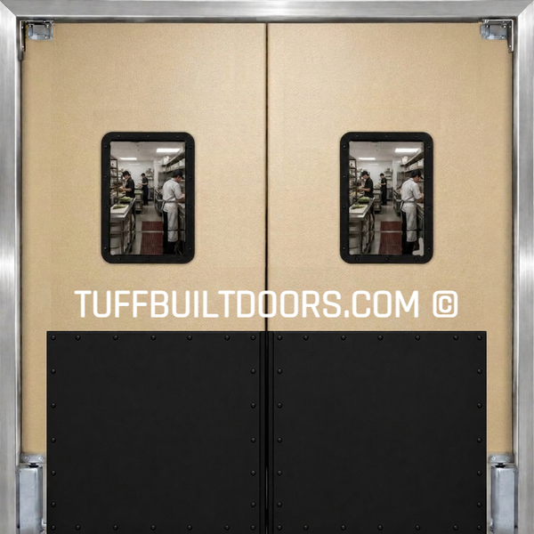 Ruff Tuff 2 ABS Fully Loaded Double 36"w x 84"h with Door Panels , Stainless Steel Frame, Black ABS Impact Panels & Hardware Only - *Choose your Color Below