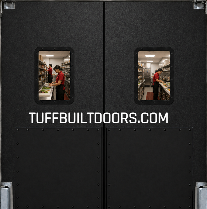 Restaurant Kitchen Double Swing Doors black