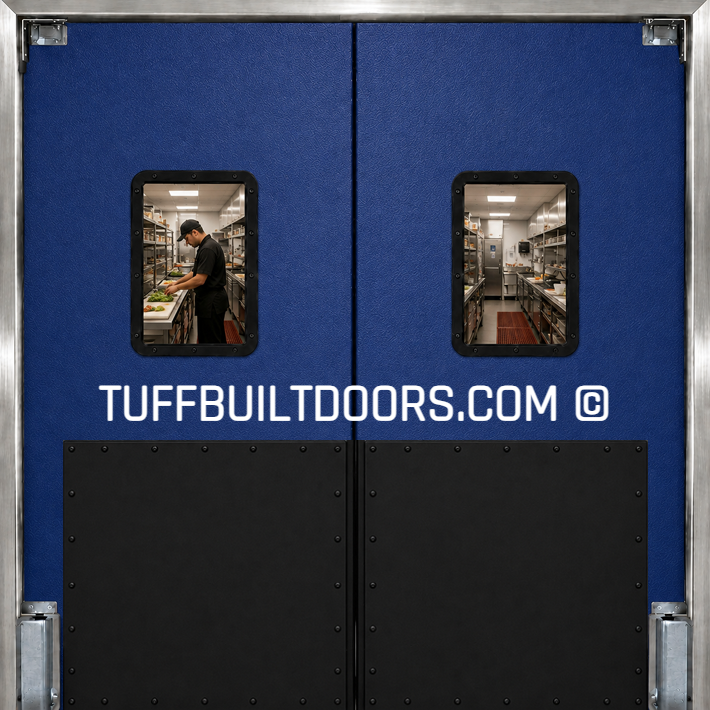 restaurant kitchen doorblue