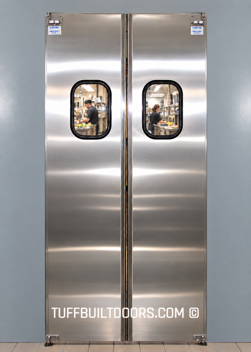 stainless steel kitchen swingdoors for high traffic