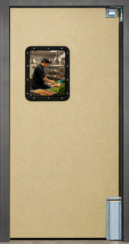 restaurant kitchen single swing doors