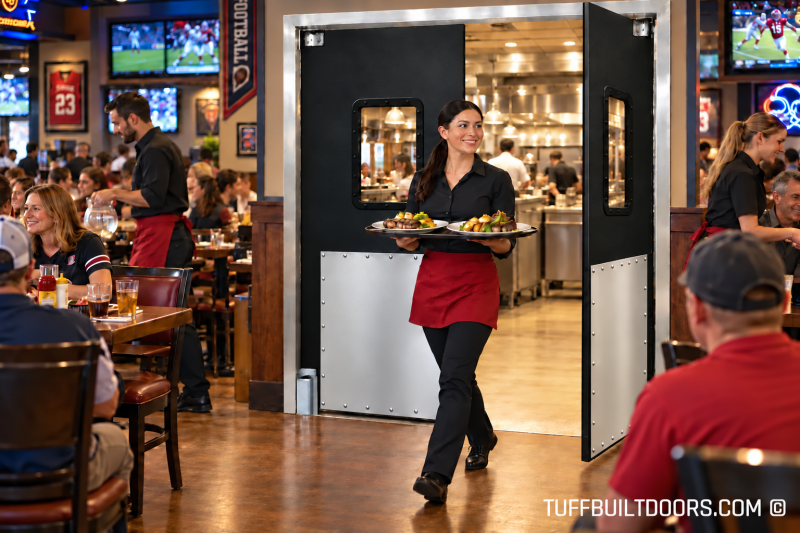 double traffic doors for restaurant kitchens