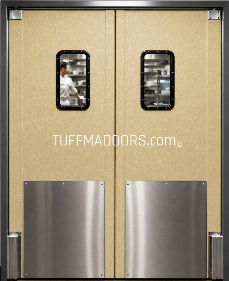 Commercial kitchen doors beige