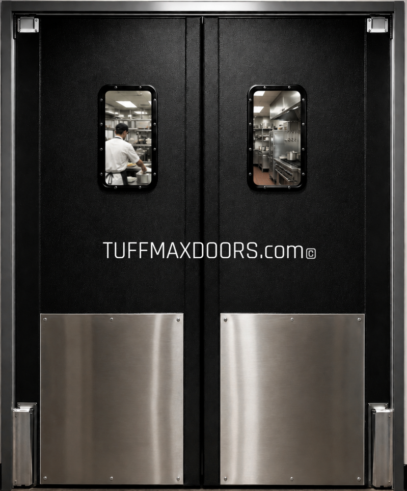 commercial kitchen doors black