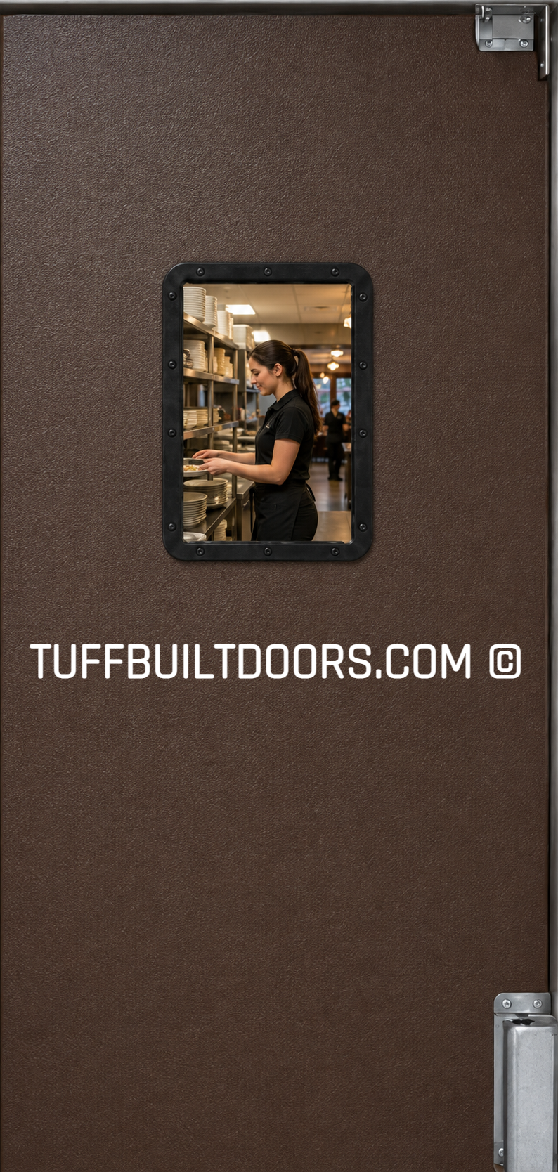 single commercial kitchen traffic door