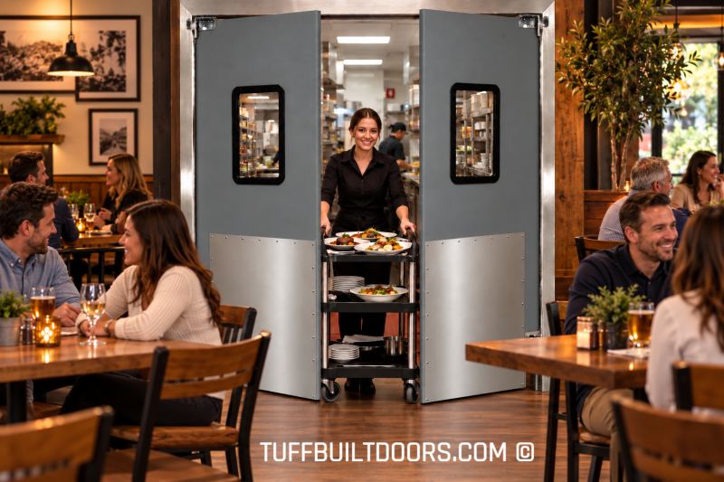 double swing restaurant kitchen traffic doors