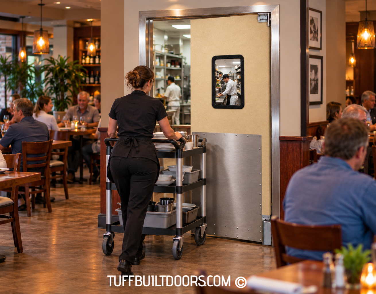 restaurant kitchen doors for cart traffic