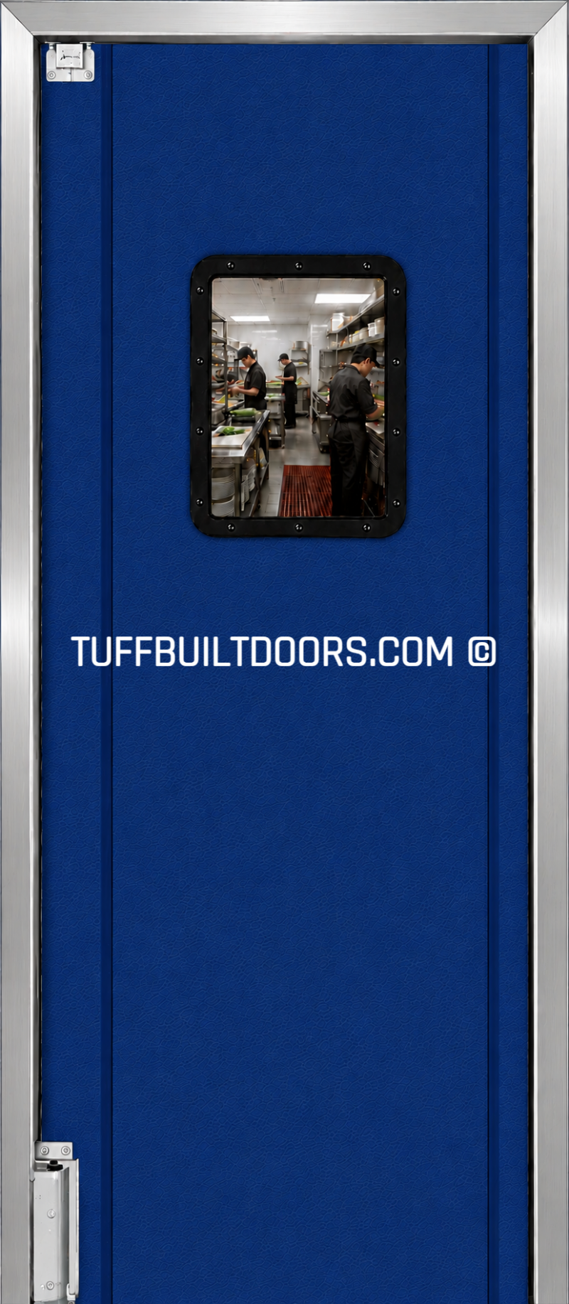 restaurant kitchen doors - blue