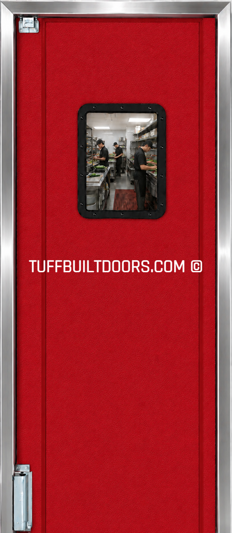 restaurant kitchen doors - red
