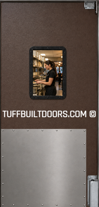 single commercial kitchen swing door