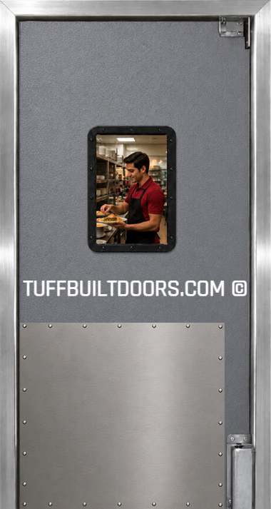 restaurant kitchen swing doors - grey