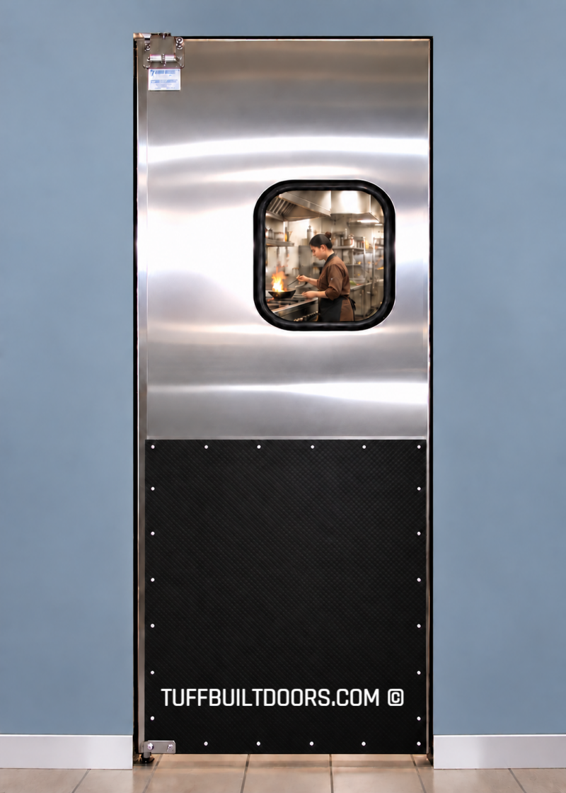 stainless steel  single swing door with impact panels