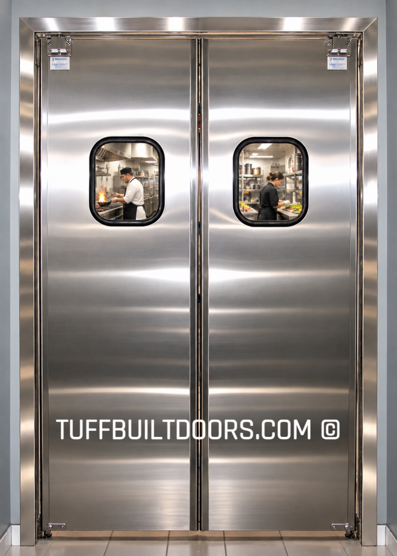 double stainless steel doors