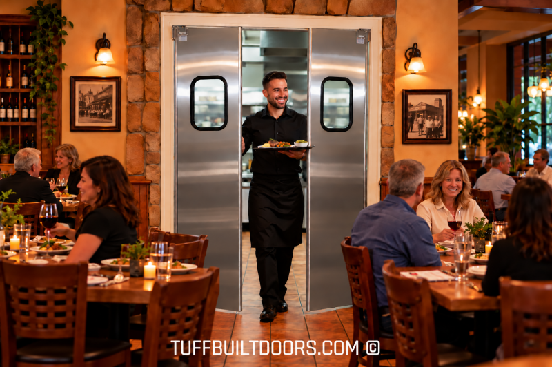 stainless steel double swing doors for restaurants