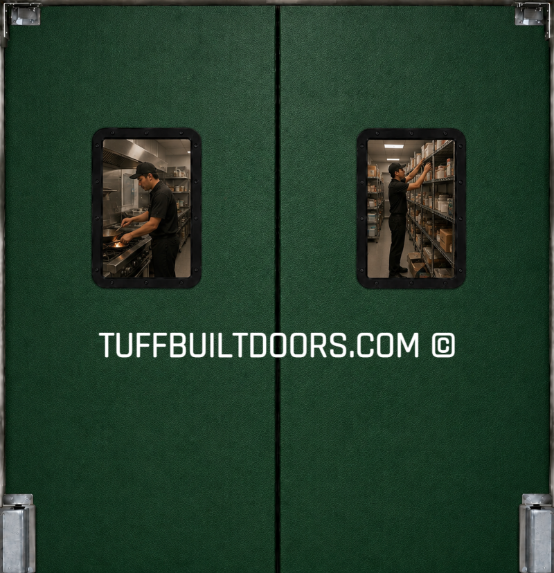 restaurant kitchen doors - green