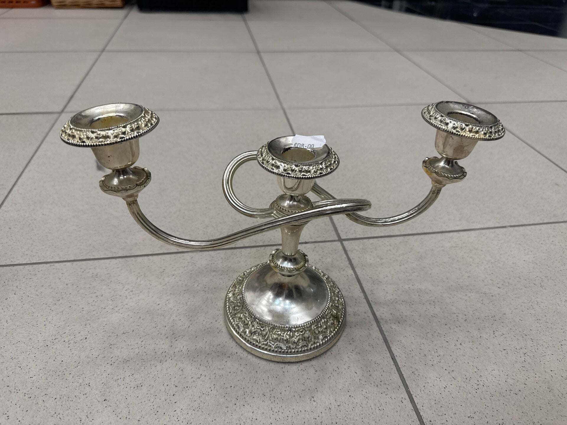 Silver Type Candle Holder - Candles