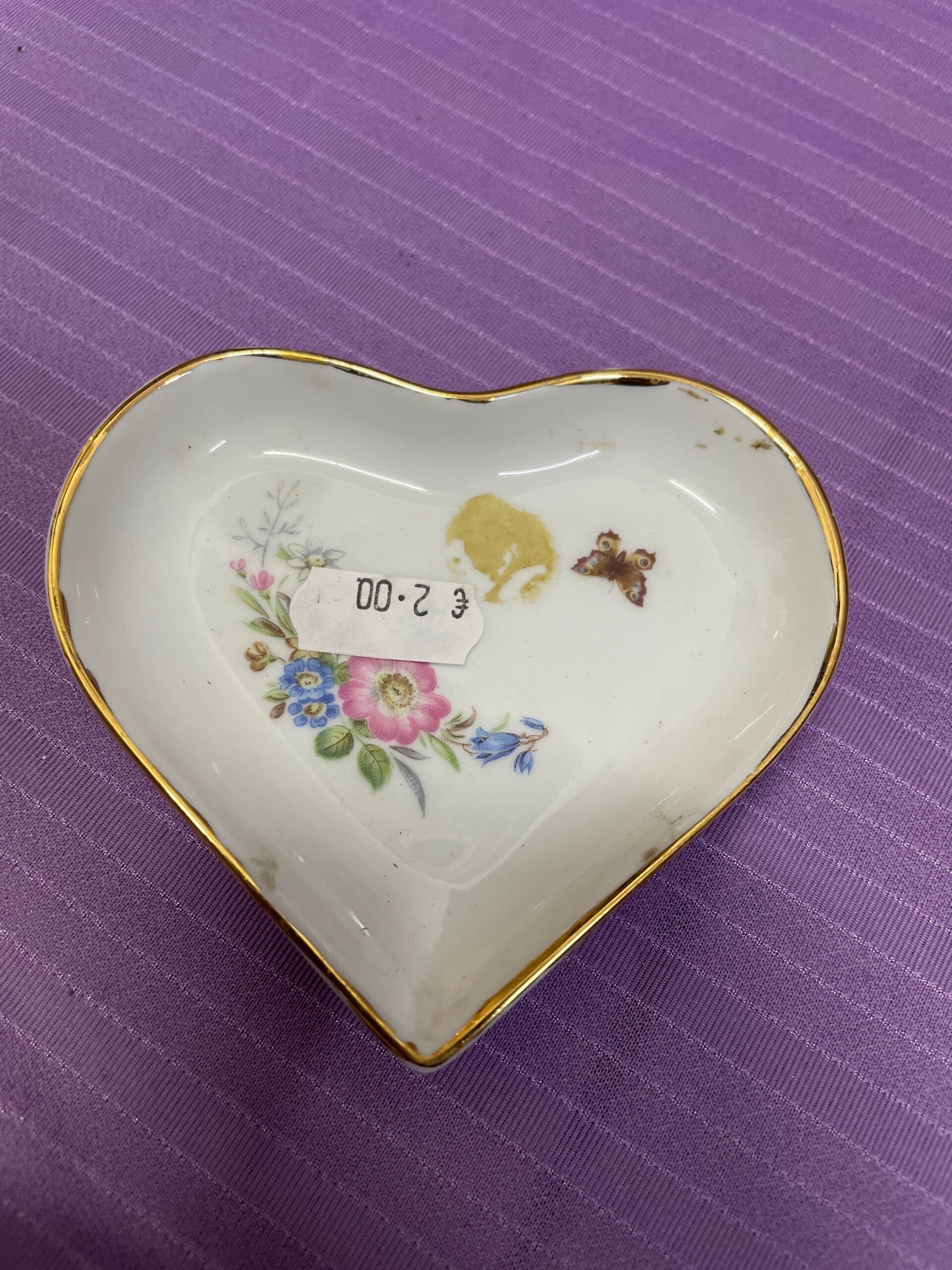 Royal Crown Derby Porcelain Heart Trinket - Collectibles