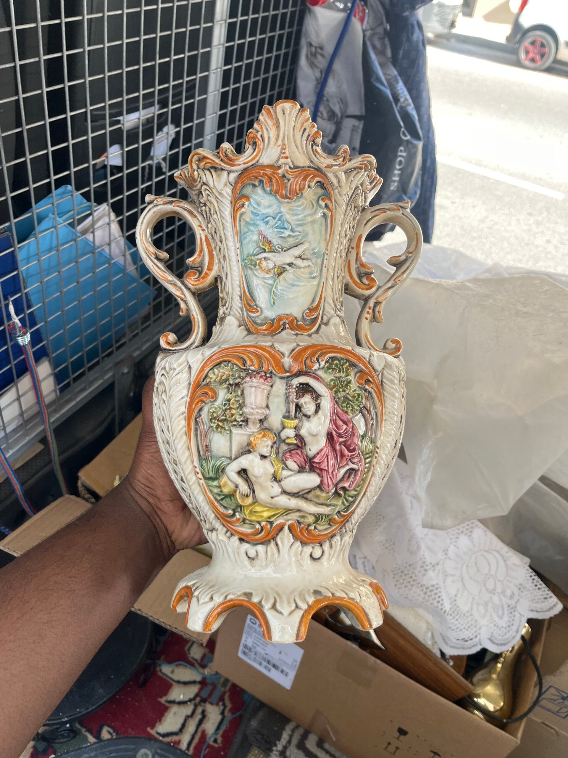 Vintage Capodimonte Porcelain Large Vase - Decor