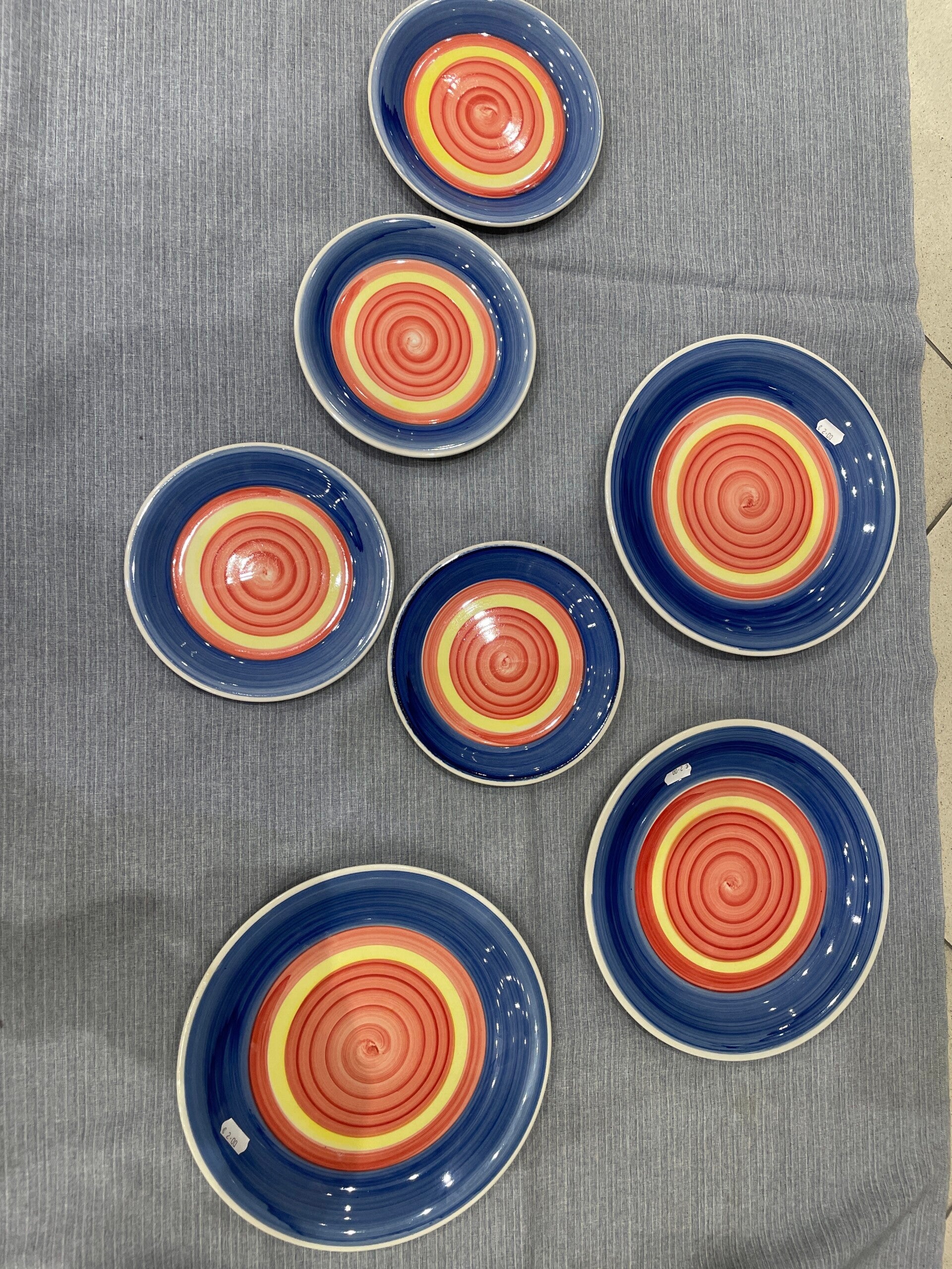 Ceramic Plates - Set of 7 - Supplies