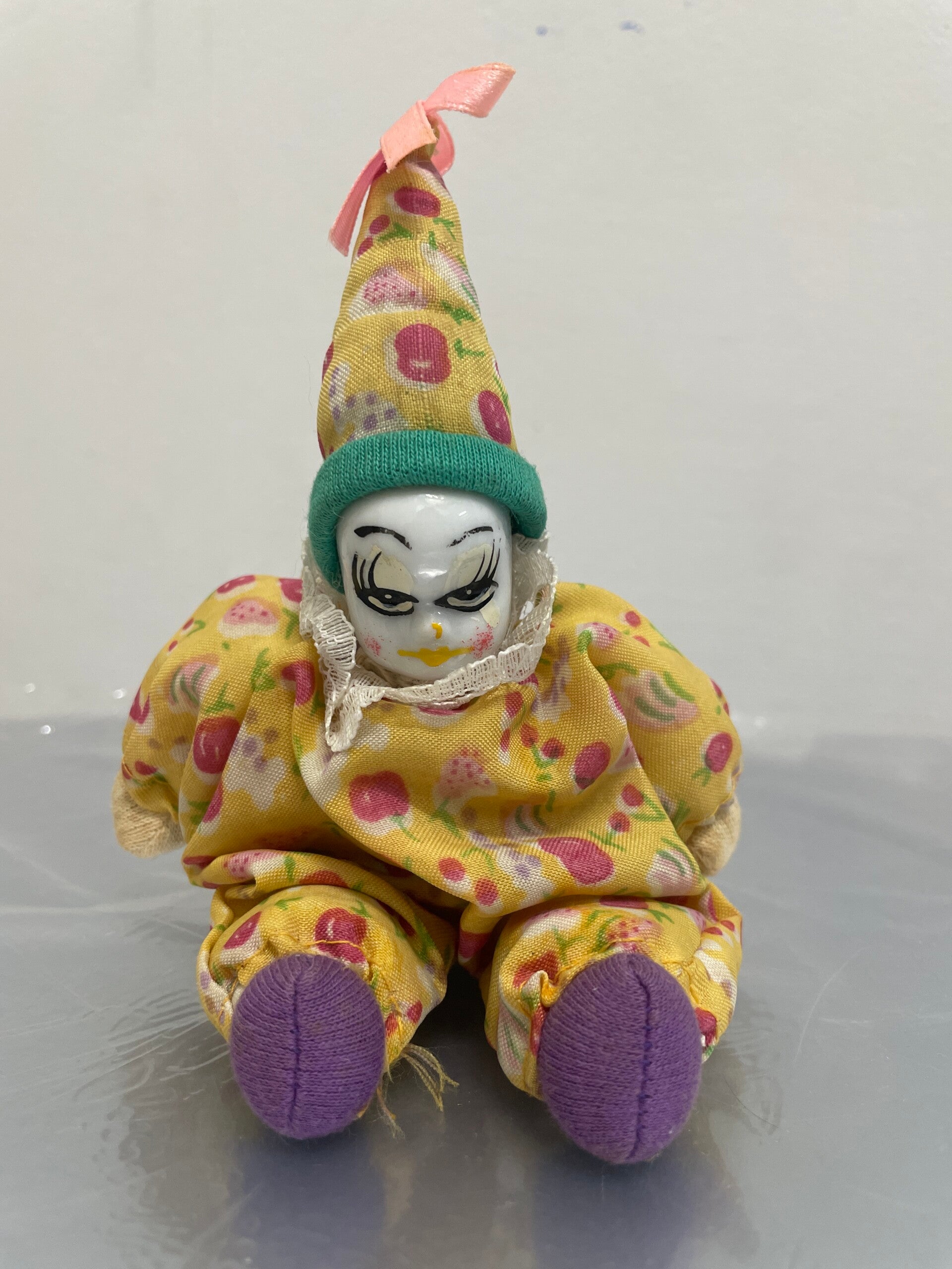 Small Porcelain Hand Painted Clown - Decor
