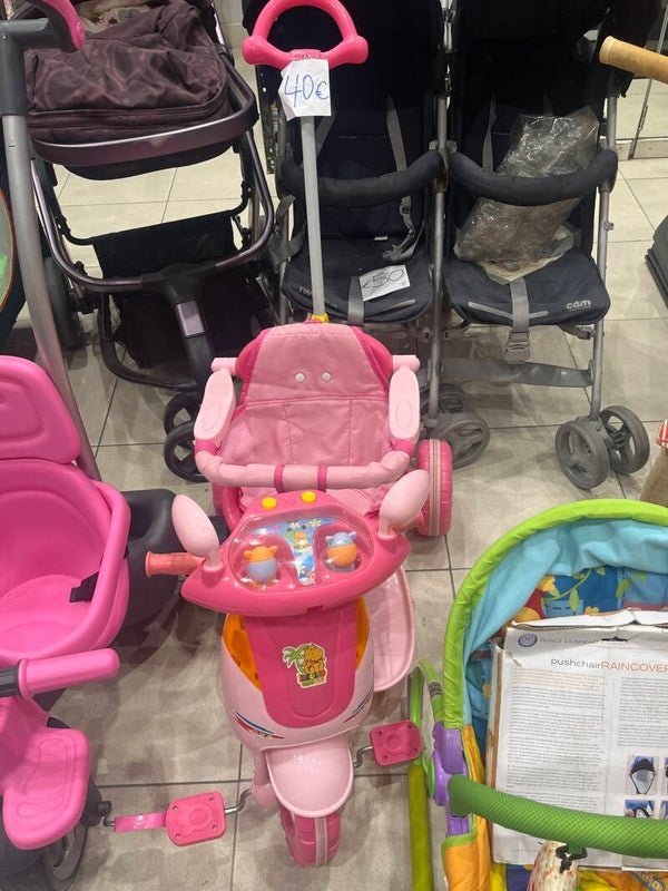 Pink Scooter-Style Push Tricycle - Babies