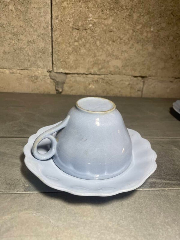 Ceramic Teacup and saucer-glasses *