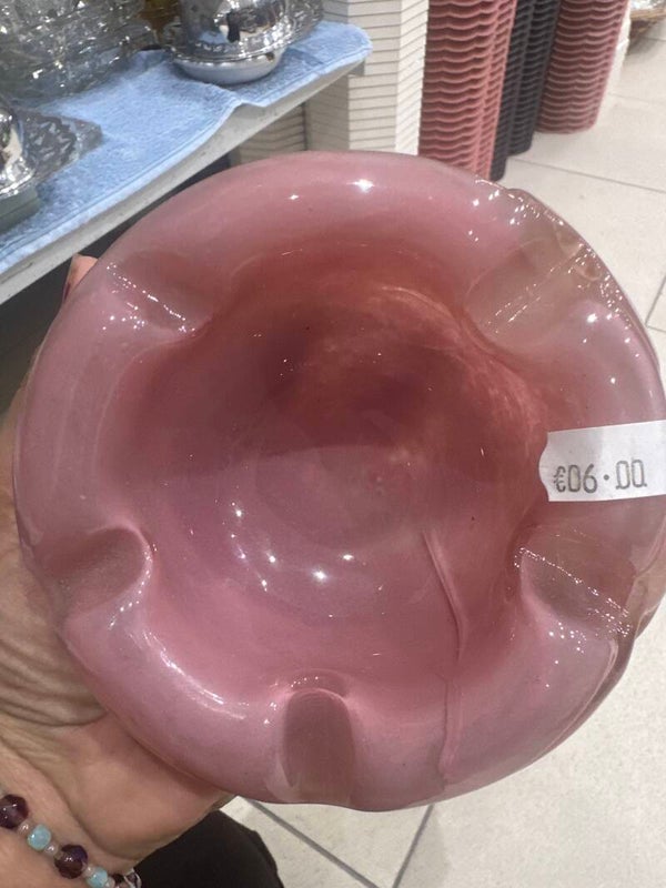 Pink Glass Ashtray - Supplies