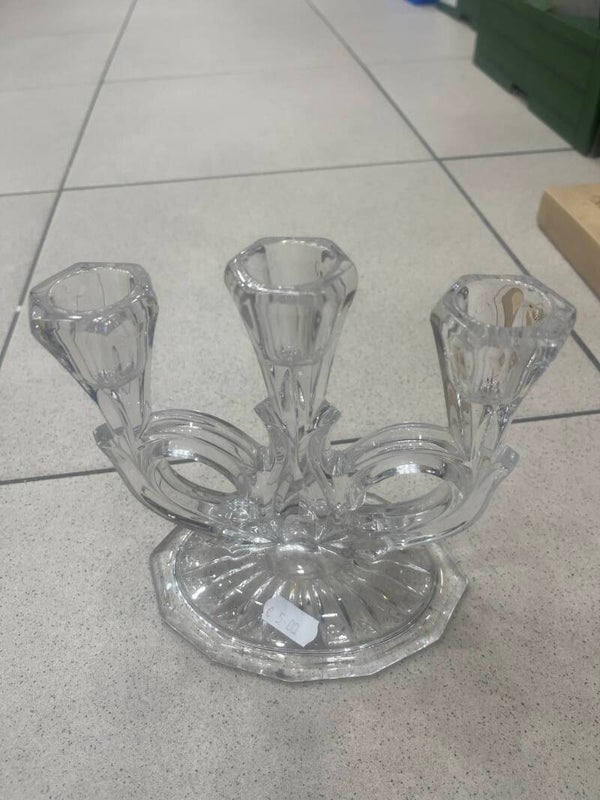 3-Arm Crystal Candle Holder - Candles