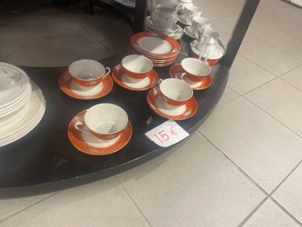 vintage orange Schmid Kreglinger Japan coffee set - home supplies*