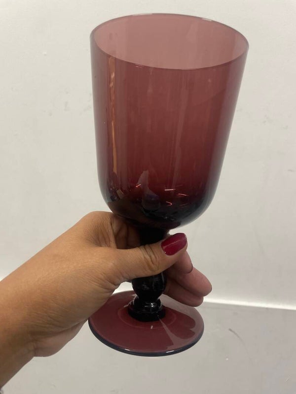 Cranberry Glass Goblet - Glasses
