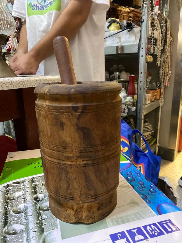 Large Mortar & Pestle - Solid Wood - Collectible