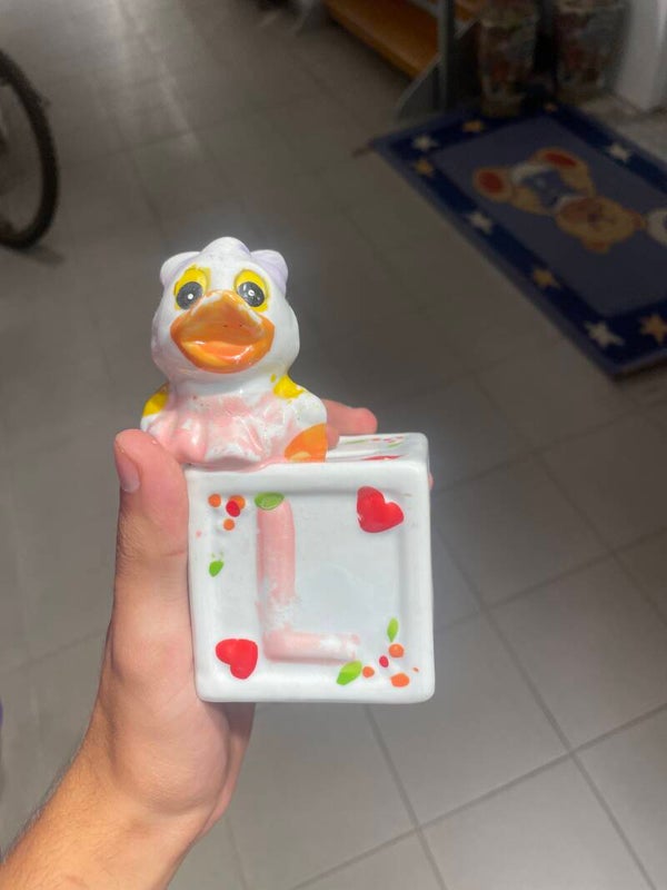 handmade ceramic duck money box - collectibles*