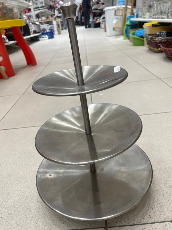 3-Tier Stainless Steel Cake & Nibbles Stand - Supplies
